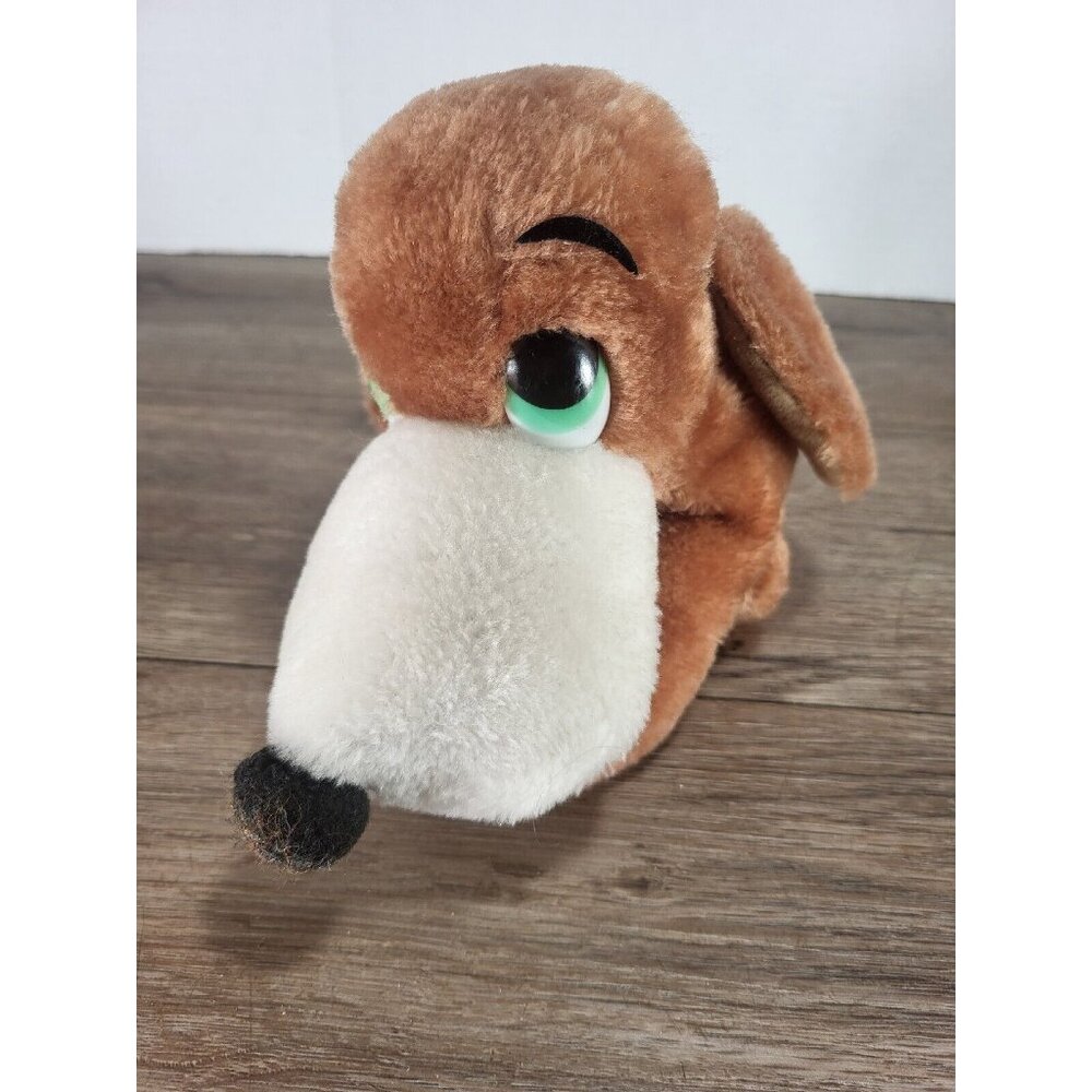 Vintage 1978 Dakin‎ Hound Dog Plush Brown Green Eyes
